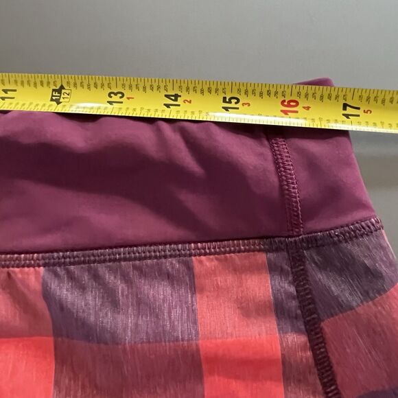 Lululemon Size 10 Speed Short With Liner Womens Yama Check Flaming Tomato Red - Picture 12 of 16